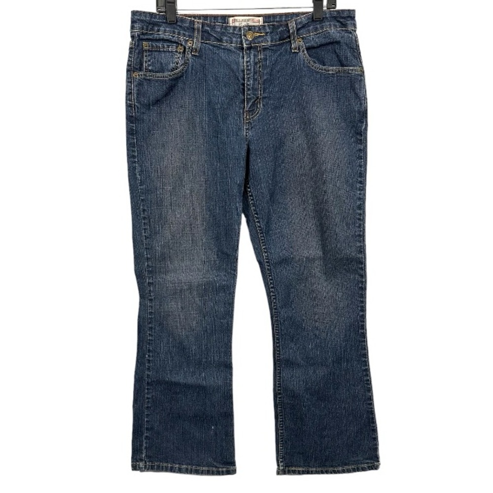 Levi’s stretch low rise boot cut blue jeans size 12 short